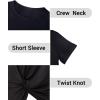 imageHolipick Casual Summer Dresses Women Twist Knot Front T Shirt Short Sleeve Loose Beach Cover Up DressBlack