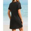imageHolipick Casual Summer Dresses Women Twist Knot Front T Shirt Short Sleeve Loose Beach Cover Up DressBlack