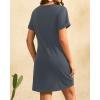 imageHolipick Casual Summer Dresses Women Twist Knot Front T Shirt Short Sleeve Loose Beach Cover Up DressGray