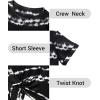 imageHolipick Casual Summer Dresses Women Twist Knot Front T Shirt Short Sleeve Loose Beach Cover Up DressTie Dye