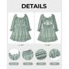 imageHolipick Long Sleeve Dress for Women Graduation Teen Homecoming Tie Back Square Neck Ruffle ALine Casual Short DressesGreen Floral