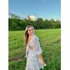 imageHolipick Long Sleeve Dress for Women Graduation Teen Homecoming Tie Back Square Neck Ruffle ALine Casual Short DressesWhite Floral