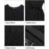 imageHolipick Women Semi Formal Dresses Plus Size Swiss Dot Long Sleeves Belted ALine Midi Wedding Guest Spring Fall DressBlack