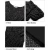 imageHolipick Women Summer Casual Dress Boho Floral V Neck Short Sleeves Smocked Waist Chiffon Swing Knee Length DressesBlack Floral