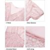 imageHolipick Women Summer Casual Dress Boho Floral V Neck Short Sleeves Smocked Waist Chiffon Swing Knee Length DressesPink Floral