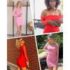 imageHolipick Womens Homecoming Sexy Bodycon Mini Dress Cocktail Party Short Tight Dresses with Long Sleeve Square NeckPink