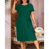 imageHolipick Plus Size Summer Dresses for Curvy Women Church Business Work Casual Party Tie Short Sleeves Midi Dress PocketsGreen
