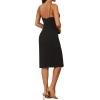 imageHolipick Womens Graduation Dress  Midi Formal Spaghetti Straps Wedding Guest Cocktail Party Slit Bodycon DressesBlack