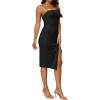 imageHolipick Womens Graduation Dress  Midi Formal Spaghetti Straps Wedding Guest Cocktail Party Slit Bodycon DressesBlack