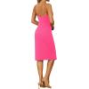 imageHolipick Womens Graduation Dress  Midi Formal Spaghetti Straps Wedding Guest Cocktail Party Slit Bodycon DressesPink
