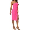 imageHolipick Womens Graduation Dress  Midi Formal Spaghetti Straps Wedding Guest Cocktail Party Slit Bodycon DressesPink