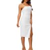 imageHolipick Womens Graduation Dress  Midi Formal Spaghetti Straps Wedding Guest Cocktail Party Slit Bodycon DressesWhite