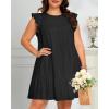 imageHolipick Womens Plus Size Summer Dresses Casual Short Dress Babydoll Ruffle Sleeve Swing Flowy Sleeveless Tunic DressBlack
