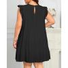 imageHolipick Womens Plus Size Summer Dresses Casual Short Dress Babydoll Ruffle Sleeve Swing Flowy Sleeveless Tunic DressBlack