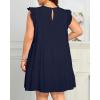 imageHolipick Womens Plus Size Summer Dresses Casual Short Dress Babydoll Ruffle Sleeve Swing Flowy Sleeveless Tunic DressNavy Blue