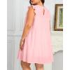 imageHolipick Womens Plus Size Summer Dresses Casual Short Dress Babydoll Ruffle Sleeve Swing Flowy Sleeveless Tunic DressPink