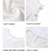 imageHolipick Womens Plus Size Summer Dresses Casual Short Dress Babydoll Ruffle Sleeve Swing Flowy Sleeveless Tunic DressWhite
