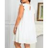imageHolipick Womens Plus Size Summer Dresses Casual Short Dress Babydoll Ruffle Sleeve Swing Flowy Sleeveless Tunic DressWhite