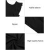 imageHolipick Womens Ruffle Sleeve Wedding Guest Dresses Cocktail Formal Bodycon Mermaid Evening Party Midi DressesBlack