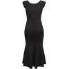 imageHolipick Womens Ruffle Sleeve Wedding Guest Dresses Cocktail Formal Bodycon Mermaid Evening Party Midi DressesBlack