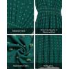 imageWomen Maxi Dresses Boho V Neck Swiss Dot Ruffle Summer Short Sleeve High Waist Tiered Flowy Smocked Cocktail DressesGreen