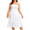 imagePlus Size Summer Dresses  Strapless Tube Top Sundress Casual Beach Swimsuit Cover Up Swimwear Boho Midi Dress 2025White