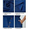 imageHolipick Womens Plus Size Summer Dresses for Women Casual Dress with Pockets ALine Swing Button Down Sleeveless V NeckBlue