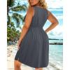 imageHolipick Womens Plus Size Summer Dresses for Women Casual Dress with Pockets ALine Swing Button Down Sleeveless V NeckGray