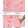imageHolipick Womens Plus Size Summer Dresses for Women Casual Dress with Pockets ALine Swing Button Down Sleeveless V NeckPink