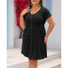 imageHolipick Womens Plus Size Summer Dresses for Women Casual Dress with Pockets ALine Swing Button Down Sleeveless V NeckPure Black
