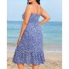 imagePlus Size Summer Dresses  Strapless Tube Top Sundress Casual Beach Swimsuit Cover Up Swimwear Boho Midi Dress 2025Blue Floral