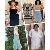 imagePlus Size Summer Dresses  Strapless Tube Top Sundress Casual Beach Swimsuit Cover Up Swimwear Boho Midi Dress 2025Green Floral