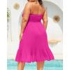 imagePlus Size Summer Dresses  Strapless Tube Top Sundress Casual Beach Swimsuit Cover Up Swimwear Boho Midi Dress 2025Pink
