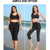 imageHolipick Plus Size Swim Pants for Women Swim Capris High Waisted Swim Leggings UPF 50 Long Swim ShortsBlack