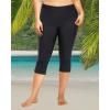 imageHolipick Plus Size Swim Pants for Women Swim Capris High Waisted Swim Leggings UPF 50 Long Swim ShortsBlack