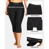 imageHolipick Plus Size Swim Pants for Women Swim Capris High Waisted Swim Leggings UPF 50 Long Swim ShortsBlack