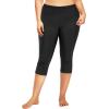 imageHolipick Plus Size Swim Pants for Women Swim Capris High Waisted Swim Leggings UPF 50 Long Swim ShortsBlack