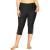 imageHolipick Plus Size Swim Pants for Women Swim Capris High Waisted Swim Leggings UPF 50 Long Swim ShortsBlack Cross