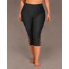 imageHolipick Plus Size Swim Pants for Women Swim Capris High Waisted Swim Leggings UPF 50 Long Swim ShortsBlack Cross