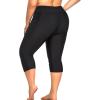 imageHolipick Plus Size Swim Pants for Women Swim Capris High Waisted Swim Leggings UPF 50 Long Swim ShortsBlack Regular