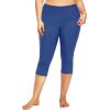 imageHolipick Plus Size Swim Pants for Women Swim Capris High Waisted Swim Leggings UPF 50 Long Swim ShortsBlue