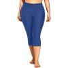 imageHolipick Plus Size Swim Pants for Women Swim Capris High Waisted Swim Leggings UPF 50 Long Swim ShortsBlue