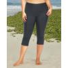 imageHolipick Plus Size Swim Pants for Women Swim Capris High Waisted Swim Leggings UPF 50 Long Swim ShortsGray