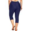imageHolipick Plus Size Swim Pants for Women Swim Capris High Waisted Swim Leggings UPF 50 Long Swim ShortsNavy Blue