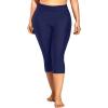 imageHolipick Plus Size Swim Pants for Women Swim Capris High Waisted Swim Leggings UPF 50 Long Swim ShortsNavy Blue