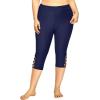 imageHolipick Plus Size Swim Pants for Women Swim Capris High Waisted Swim Leggings UPF 50 Long Swim ShortsNavy Blue Cross