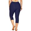 imageHolipick Plus Size Swim Pants for Women Swim Capris High Waisted Swim Leggings UPF 50 Long Swim ShortsNavy Blue Cross
