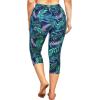 imageHolipick Plus Size Swim Pants for Women Swim Capris High Waisted Swim Leggings UPF 50 Long Swim ShortsNavy Leaf