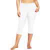 imageHolipick Plus Size Swim Pants for Women Swim Capris High Waisted Swim Leggings UPF 50 Long Swim ShortsWhite