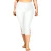 imageHolipick Plus Size Swim Pants for Women Swim Capris High Waisted Swim Leggings UPF 50 Long Swim ShortsWhite Cross